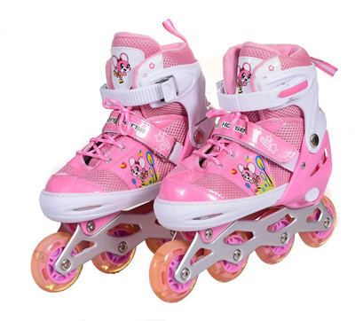 IRIS Kids 3 in 1 Convertible, Adjustable Inline Roller Skates In-line Skates - Size Free UK(Pink)