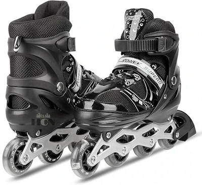 YAMA IMPEX Inline Skating for Boys Kids Skating Shoe Age 6 to 15 Years In-line Skates - Size 38 - 41 Euro(Black)