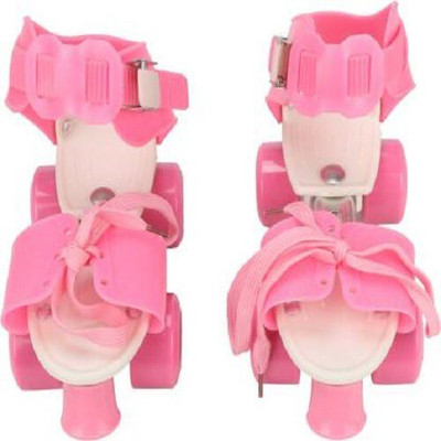 BMT Roller Skates with Adjustable Rubber - Size 16-22 UK (Blue) Quad Roller Skates - Size 4-8 UK(Pink)