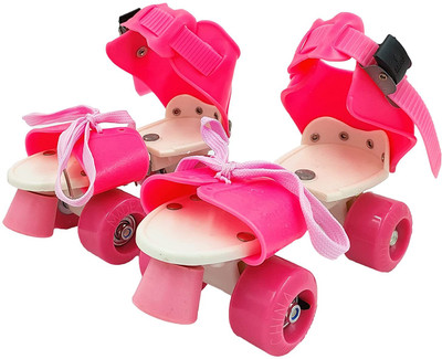 Hariram Roller skates For Boys Kids Quad Roller Skates - Size 5-16 UK(Pink)