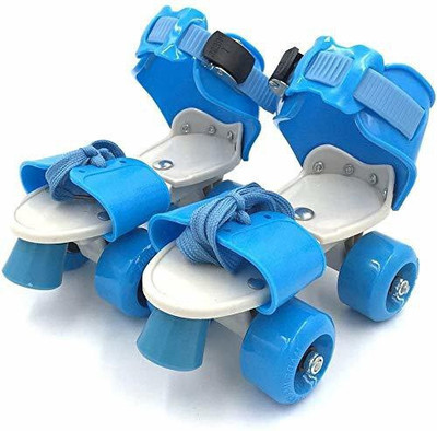 HouseOfCommon Roller Skates for Kids Age Group 5-15 Years Adjustable Inline Skating Shoes In-line Skates - Size 4-8 UK(Blue)