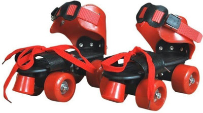 LIVE SPORTS Dry Skates Shoes For Kids / Childrens - UNISEX Quad Roller Authfort toy In-line Skates - Size 5-12 UK(Red, Black)