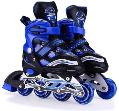 HouseOfCommon Inline Skates, Adjustable for Boys & Girls Outdoor Toy Pack with Carry Bag In-line Skates - Size 2025-11-08 UK(Blue)