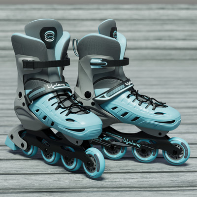 Lifelong 4 wheel Adjustable Inline Skates for Boys & Girls Liner Roller Skates (Size-S) In-line Skates - Size 12C-2 UK(Blue)