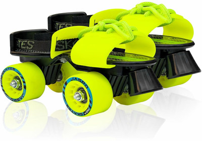 Jaspo Gripper Adjustable Senior Roller Skates (Suitable for Age Group 6 to 14 Years) Quad Roller Skates - Size 6 UK(Yellow)