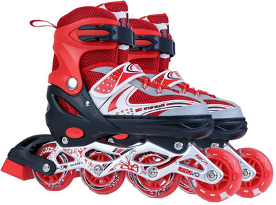 sevriza High quality Skating in-line have different size with PU LED wheel In-line Skates - Size Medium UK(Red)