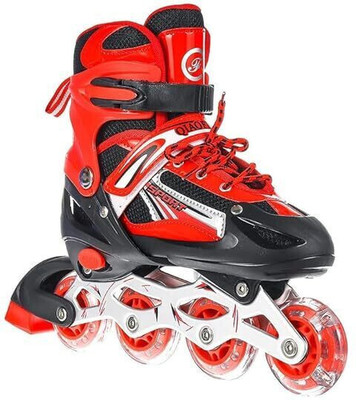JR CLUB 4 Wheels Adjustable Inline Skates Skating Shoes In-line Skates - Size 4-9 UK(Multicolor)