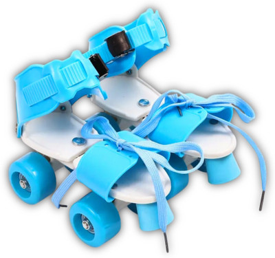 KAVANA New Roller Skating Skate Shoes For Unisex/Kids With Ajustable In-line Skates Quad Roller Skates - Size 4--12 UK(Blue)