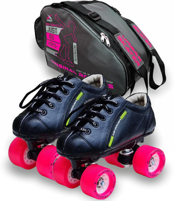 Jaspo Sprint Pro 10 Quad Shoes Fixed Body Roller Skates Approximate Beginners(26.5 cm) Shoe Skates - Size 7 UK(Pink)