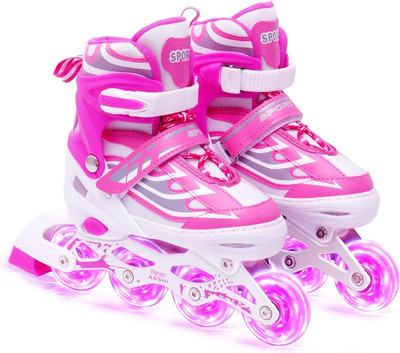 LONGMIRE Skating Shoe have different size and with PU LED wheel In-line Skates (Pink) In-line Skates - Size 39-42 UK(Multicolor)
