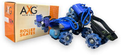 AXG NEW GOAL Premium Tractor Wheels for Kids (Age 9 years and above) Quad Roller Skates - Size 4 to 10 UK(Blue)