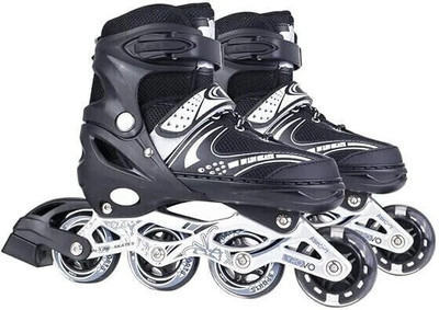 YAMA IMPEX Skating Shoes Adjustable Size Running Shoes LED Wheels for Kids Boys Girls In-line Skates - Size 12.5C-11 UK(Multicolor)