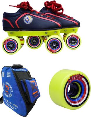 Recto Skate Atom Poison Wheel Quad Package 65mm 78A with Bag (Kids, Foot Length-16 cm) Quad Roller Skates - Size 8 UK