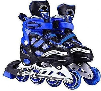 SAMARTHYA Adjustable Size inline Shoes LED Light wheels Skating In-line Adults Size  6 UK - 9 UK(Adjustable, Beginner, Multicolor)