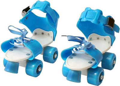 TIMA Baby Skates for Kids Boys Girls, Adjustable Skating | Age 5 to 12 Years Blue Quad Roller Skates - Size 3-6 UK(Blue)