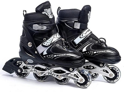 AVI High quality sketing shoe have led wheels Skates size In-line Skates - Size 6-9 UK(Black)