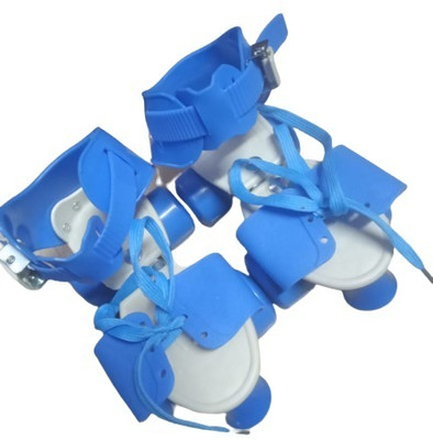 sevriza Adjustable Skates Shoe with Super Wheel Roller Skates Size 16-23 UK In-line Skates - Size Free UK(Blue, White)