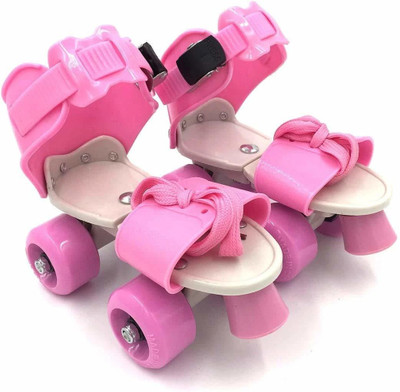CrazyBuy NEW-skate pink w Quad Roller Skates - Size 18 CM -23 CM UK(Pink)