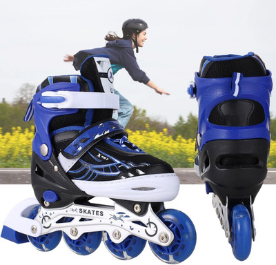 HouseOfCommon Outdoor Skating Shoes Roller Blades with Featuring Wheels for Skating Beginners In-line Skates - Size Free  UK(Multicolor)