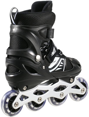 sevriza Skates with PU Flashing Wheel Aluminum Body in-Line Skates In-line Skates - Size Medium UK(Blue)