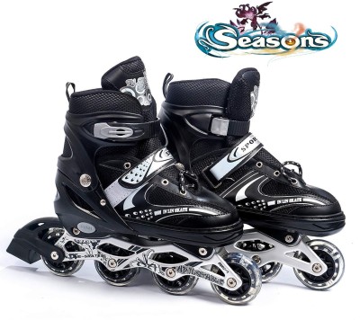 seasons High Quality Skating in-line Shoes have Different Size and with PU-LED Wheel In-line Skates - Size 6-9 UK(Black)