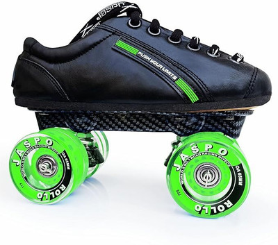 Jaspo Pro Hyper-X Furious High Speed Quad for Professional and Intermediate Users Shoe Skates - Size 3 UK(Green)