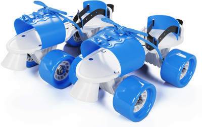 Jaspo Rapido Adjustable Roller Skates for Junior Age Group (3-5 Years Unisex) Quad Roller Skates - Size 11-13 UK(Blue)