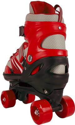 RUMQOL adjustable quad skates (Red) Quad Roller Skates - Size 4 to 12 UK(Red)
