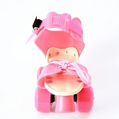 Anushka Toys High quality Skating in-line Shoe have different size wheel Skates Quad Roller Skates - Size 16 CMT.to 23 CMT. (foot -5 to7) UK(Pink)