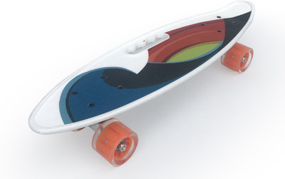 PRANIJ Anti-Skid Cruiser Penny Board PU Wheel Light With Carry Handle 6 inch x 22 inch Skateboard(White, Pack of 1)