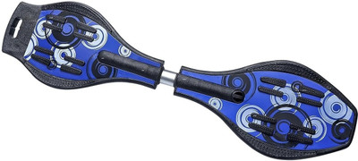 Baba Fab Wave Board Skateboard with LED Wheels & Carry Bag - 100KG Capacity Caster Board 9 inch x 34 inch Skateboard(Blue, Black, Pack of 1)