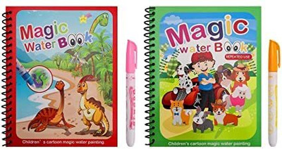 Bluejack Reusable Magic Water Book for Painting Children's Cartoon Images with Water Pen