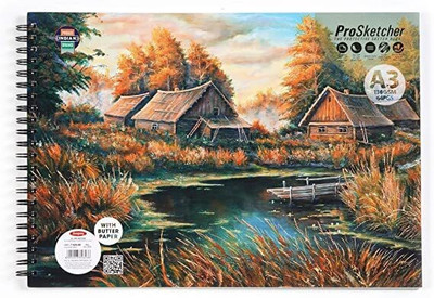 ANUPAM Drawing Book A3 (Prosketchers) 130GSM 64 Page With Butter Paper Sketch Pad(64 Sheets)