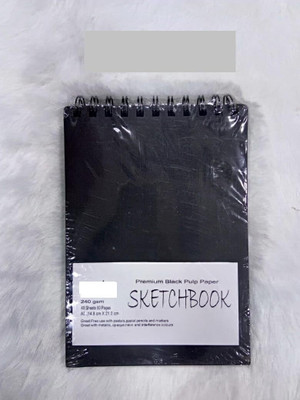 Kreative Kraft A5 Black Sketchbook with Black Paper Sketch Pad(40 Sheets)