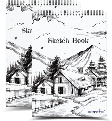 PAMPERBUG A5 Size Mini sketchbook for Art Lovers, Wiro Bound, Hard Back, 140 GSM Sketch Pad(50 Sheets, Pack of 2)