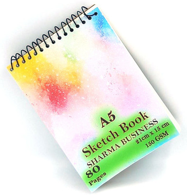 KRASHTIC Artist Wiro Bound A5 Sketch For Drawing Painting and Sketching Set of 1 150 GSM Sketch Pad(40 Sheets)