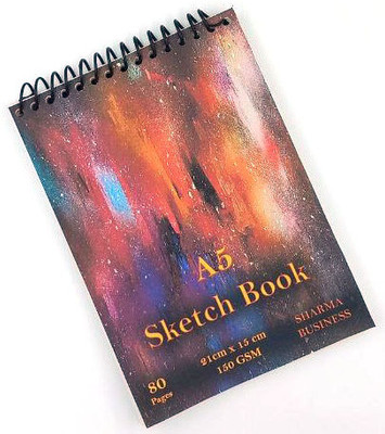 KRASHTIC Artist Sketch Book A5 For Drawing Pack of 1 Good For Painting and Water Drawing Sketch Pad(40 Sheets)