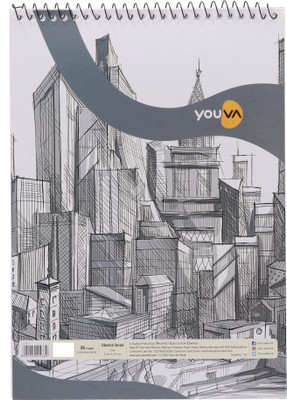 Youva Drawing Sketch Book-Top Spiral Bound-A4 Size 21 cmx29.7 cm Sketch Pad(36 Sheets)