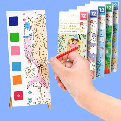 Zest4u New Kids Magic Watercolor Painting Book Set Pack of 4 Pc Sketch Pad(12 Sheets, Pack of 4)