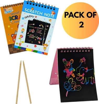 BEESLANZ Scratch book Big (Pack of 2) - Return gifts for birthday Sketch Pad(10 Sheets, Pack of 2)