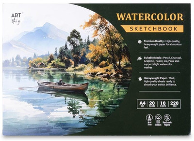 LITTLE BIRDIE Watercolour Book - Cold Pressed Cotton Artist Paper, A5 Size, 220gsm, 10 Sheets Sketch Pad(10 Sheets)