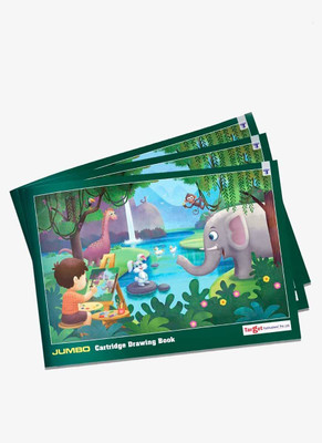 Target Publications Drawing Books |Jumbo Size Sketch Book for Colouring & Painting|34 Pages|Set of 3 Sketch Pad(102 Sheets, Pack of 3)