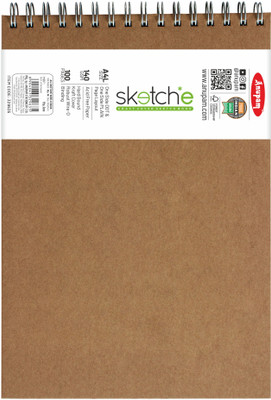 ANUPAM Sketch-E Sketchbook Hard Cover Wireo Plain & Dot-Grid On One Side A4 Sketch Pad(50 Sheets)