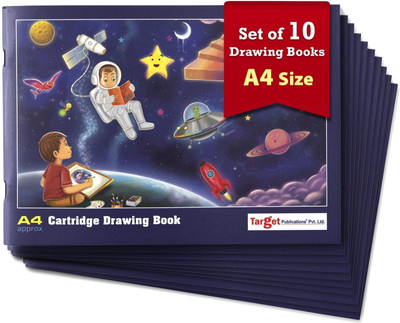 Woodsnipe Cartridge Drawing Book for Kids | A4 Size| 36 White Blank Pages |Set of 10 Sketch Pad(360 Sheets, Pack of 10)