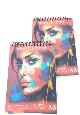 PerDay Sketch Book A5 Drawing & Writing, 80 Pages, 150 GSM Size 21x15 cm Sketch Pad(40 Sheets, Pack of 2)