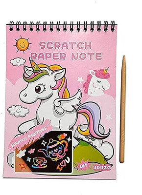 Shmaya A5 Size Multiple Design Rainbow Scratch Magic Doodle, -pack of 2 Sketch Pad(20 Sheets, Pack of 2)