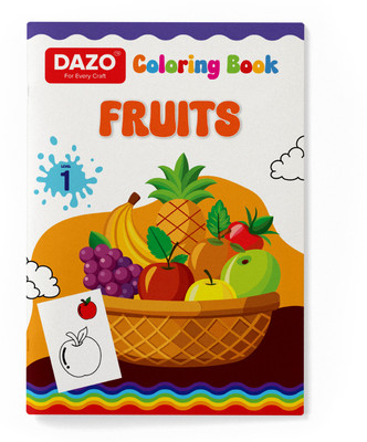 dazo Coloring Book for Kids Age 1 -6 Years - Fruits Drawing Book for Early Learners Sketch Pad(16 Sheets)