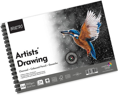 BRuSTRO Artists Drawing Wiro Pad A4 - 200GSM (24 Sheets) Sketch Pad(24 Sheets)