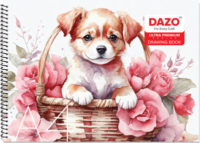 dazo Drawing Book - Spiral, Unruled, A4 Size, 36 Pages, 210 mm x 297 mm Sketch Pad(36 Sheets)