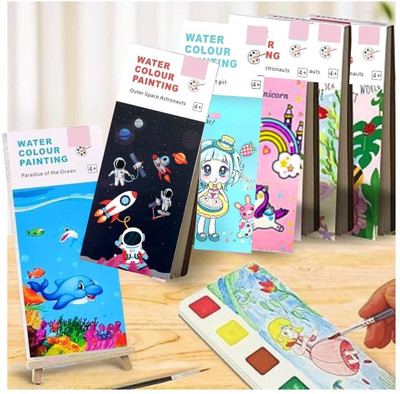 Samurai Watercolour Drawing Book | Pocket Painting Book | 20 Page | With 1 Paint Brush | Sketch Pad(20 Sheets)
